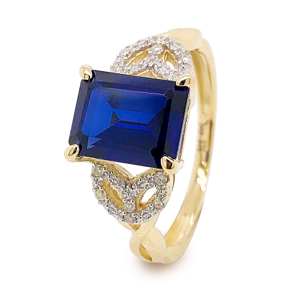 Created Sapphire and Diamond Dress Ring