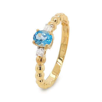 Blue Topaz DIA Fashion Ring