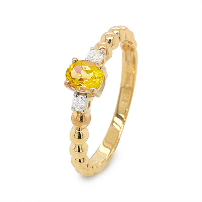 Citrine and Diamond Fashion Ring