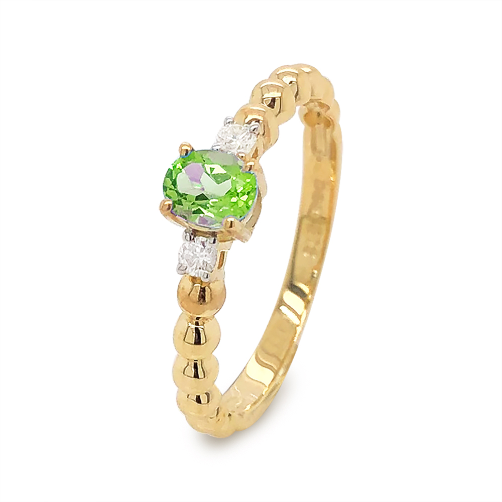 Peridot and Diamond Ring