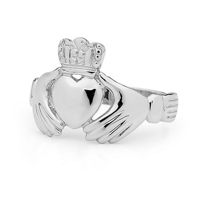 Sterling silver men's Irish Claddagh ring