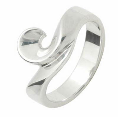 Sterling silver Curl ring Size N