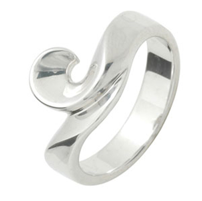 Sterling silver Curl ring Size P