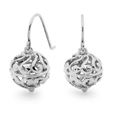 Sterling Silver filligree ball earrings