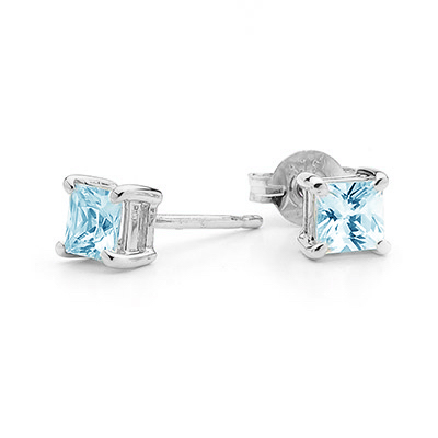 Sterling Silver Blue Topaz Earrings