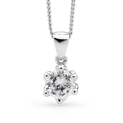 Cubic Zirconia Pendant 6 mm