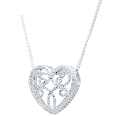 Romantic Sterling Silver Filigree Heart