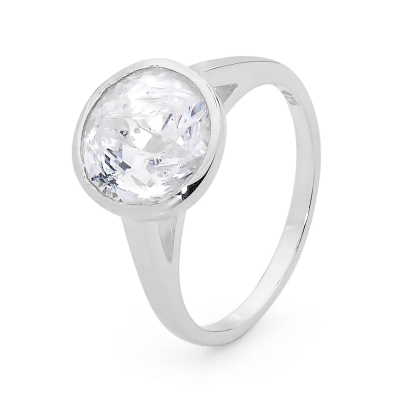 Large Cubic Zirconia solitaire ring