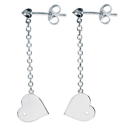 Silver Heart and Arrow "Amore" Earrings