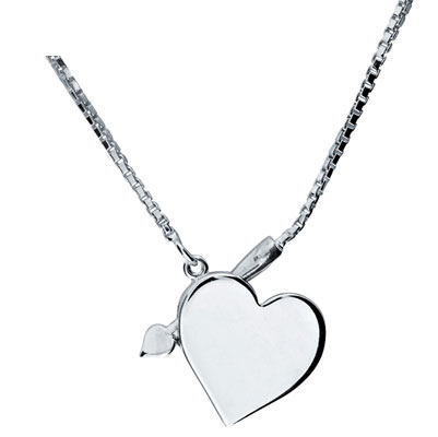 Amour's silver heart necklace