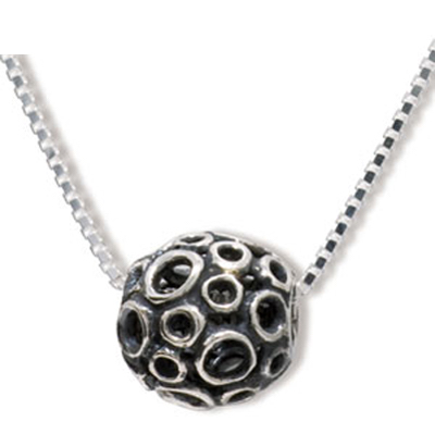 Silver Bead Necklace - 45 cm
