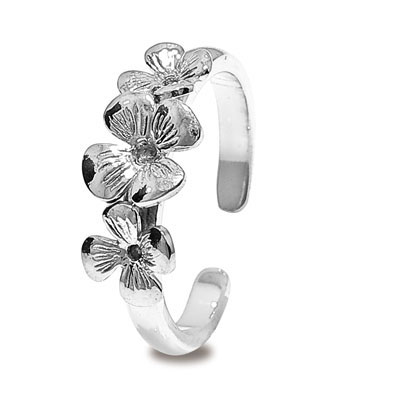 Sterling Silver Frangipani Toe Ring