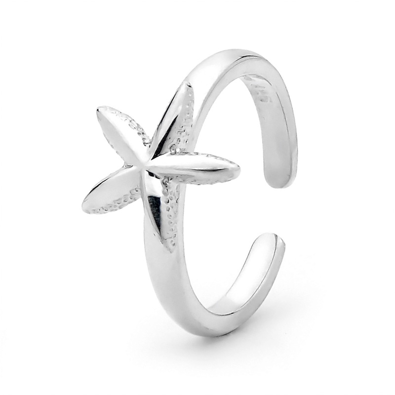 Starfish Silver Toe Ring