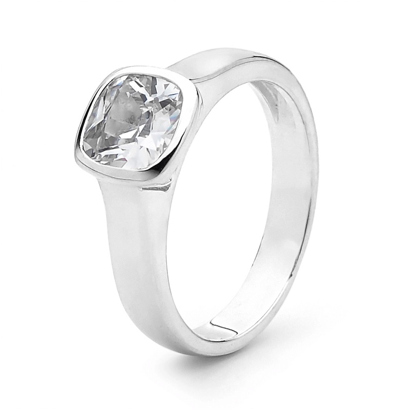 Silver Zirconia Ring - Cushion Cut