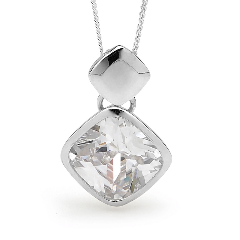 Silver Pendant with Zirconia