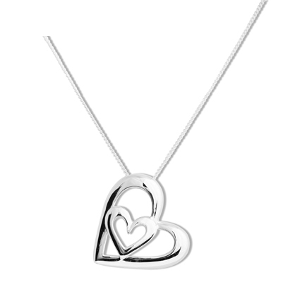 Sterling Silver Heart in Heart Pendant