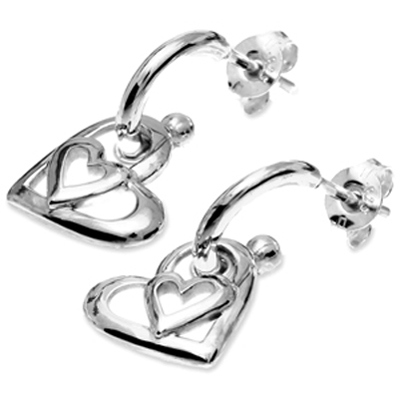 Sterling Silver Heart Earrings