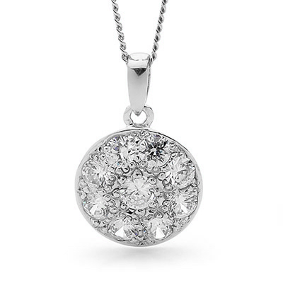 Medallion Pendant Set with Cubic Zirconia