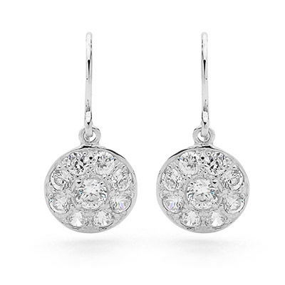 Cubic Zirconia Medallion Earrings