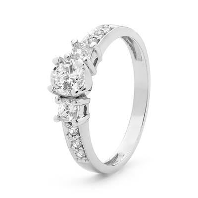Silver Trifecta Engagement Ring