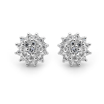 Silver Dress Earrings with Cubic Zirconia