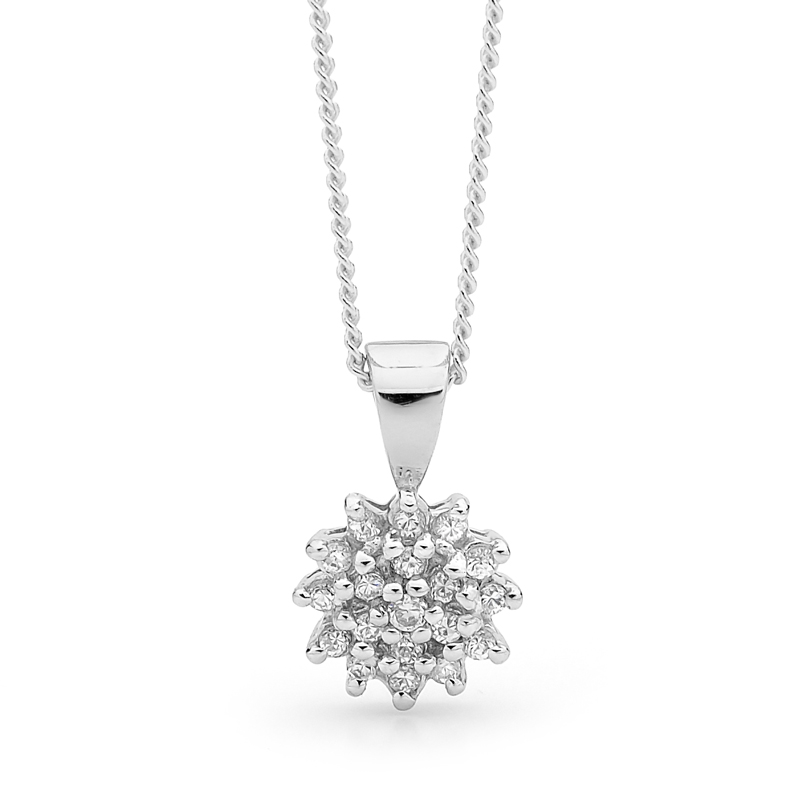 Silver Dress Pendant with Cubic Zirconia