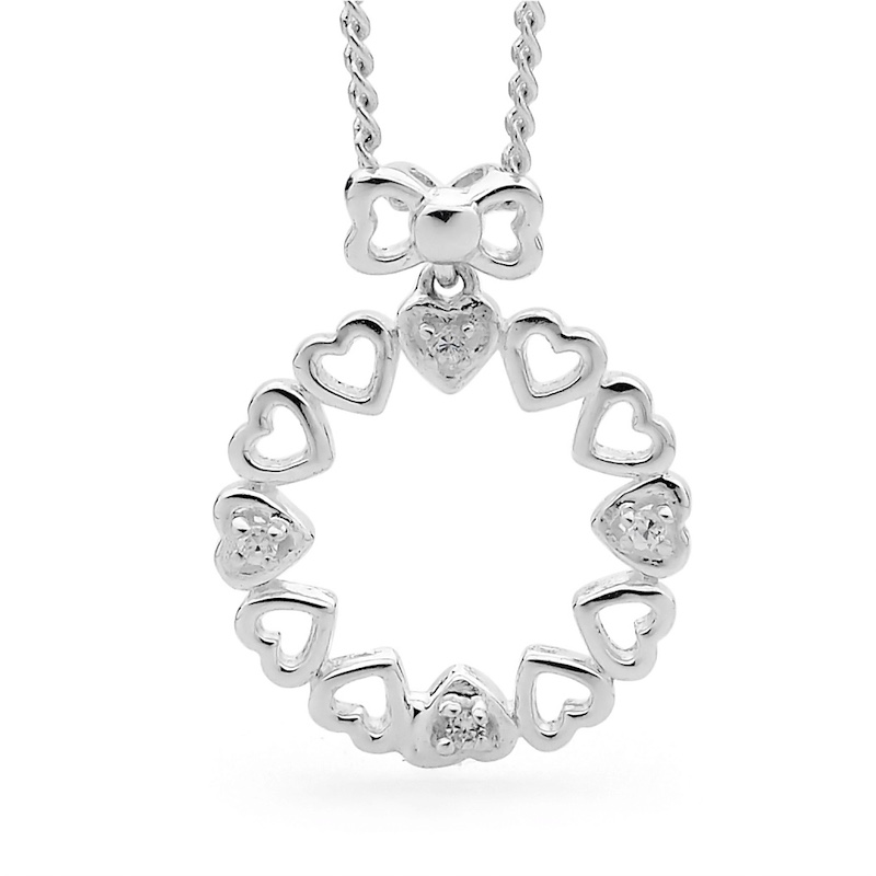 Silver Love Wreath Set With Zirconia