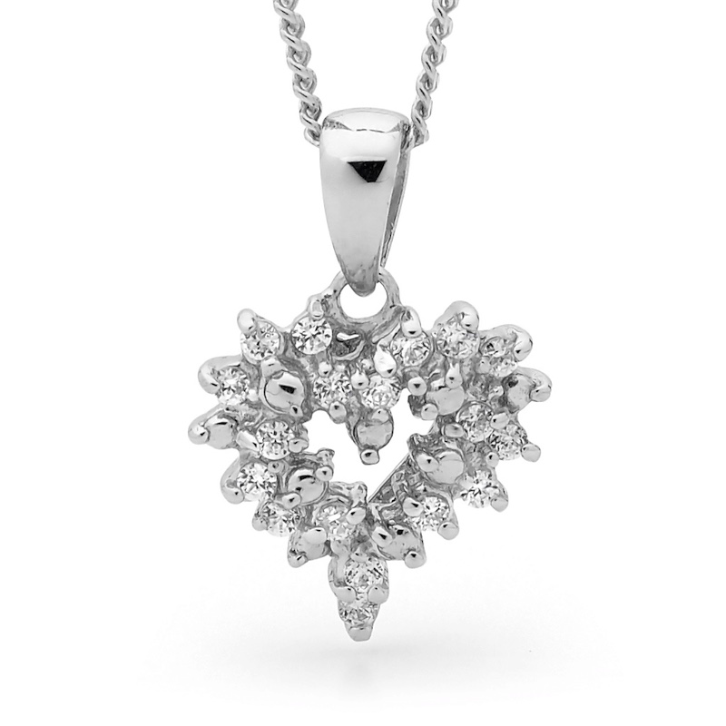 Cubic Zirconia Heart Pendant