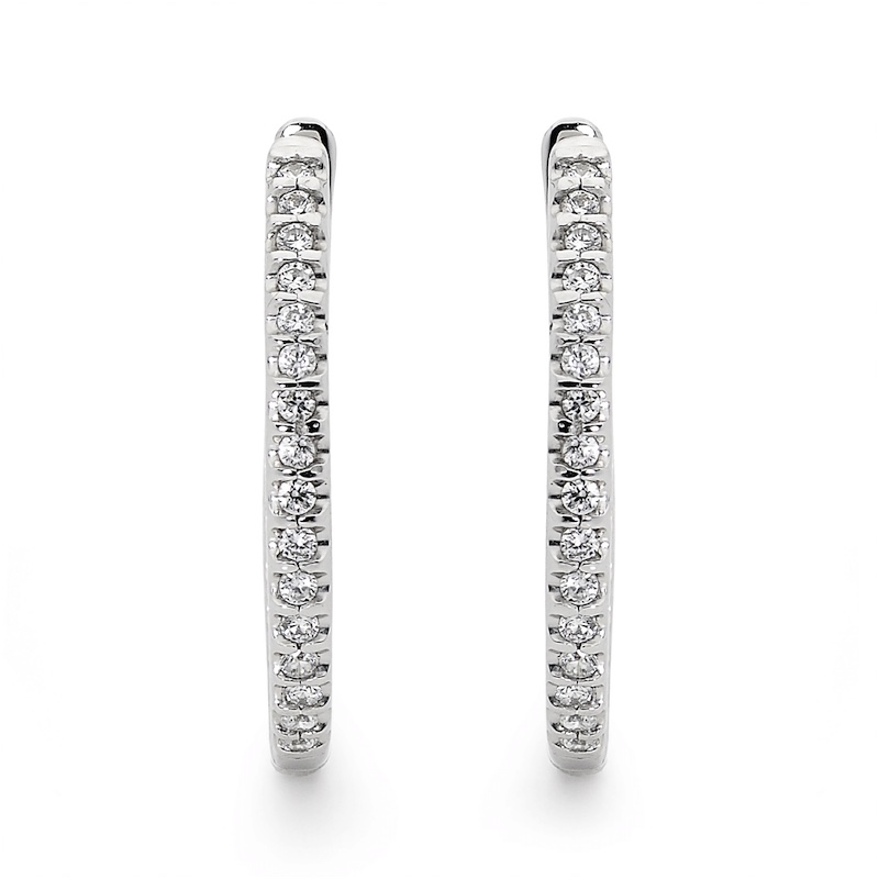 Inside Out Hoop Earrings with Cubic Zirconia