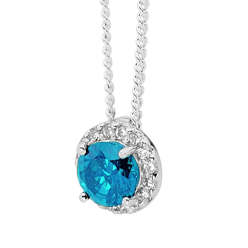 Silver pendant with Blue Topaz