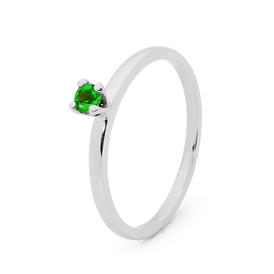 Mix &amp; Match Silver Ring with Emerald