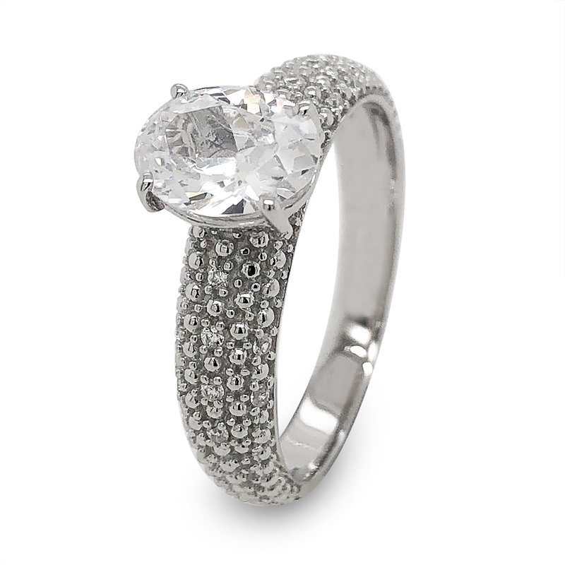 Sterling Silver Dress Ring with CZ