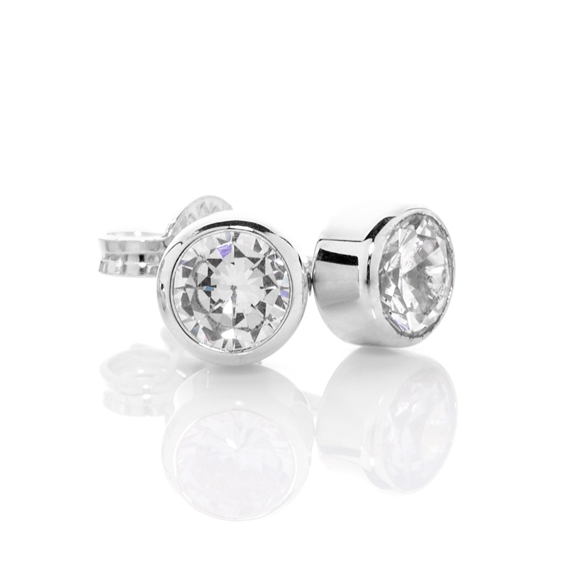 Sterling Silver Earrings with 5.0 mm CZ