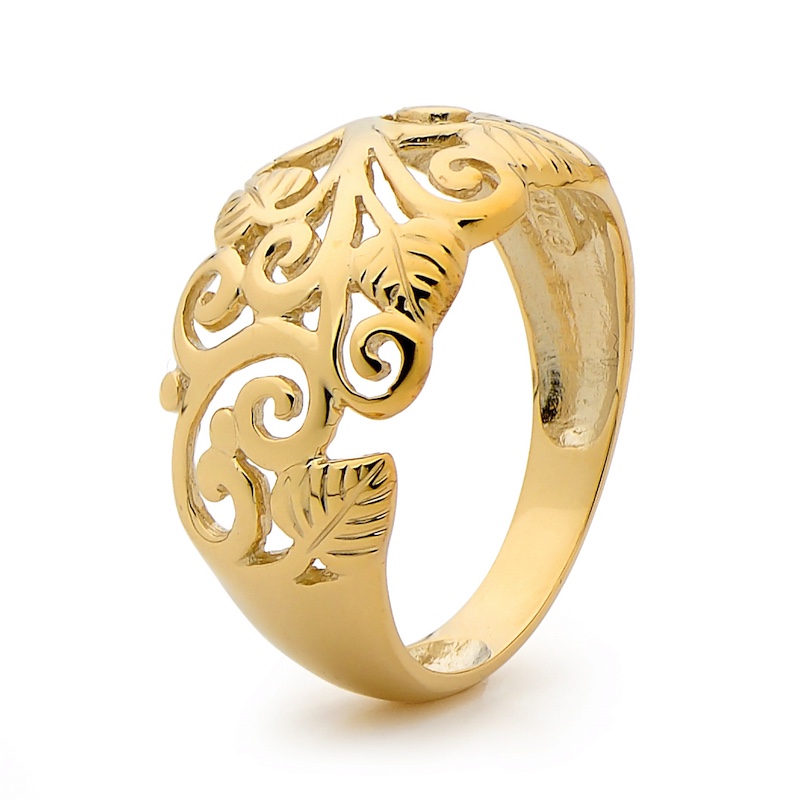 42200 Gold Ring - Domed - Grape Vine