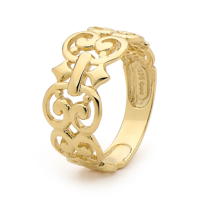 Damask Design Gold Ring