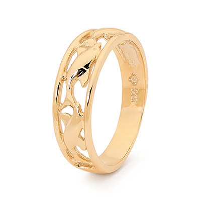 Gold Ring - Dolphins at Play