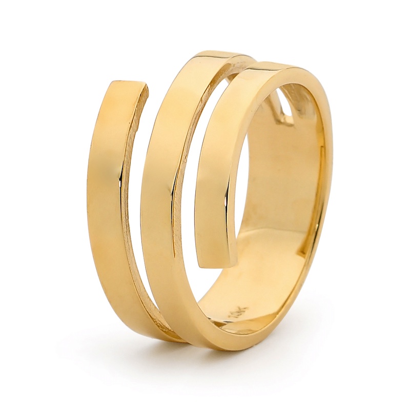 Gold Fashion Ring  - Spiral Design