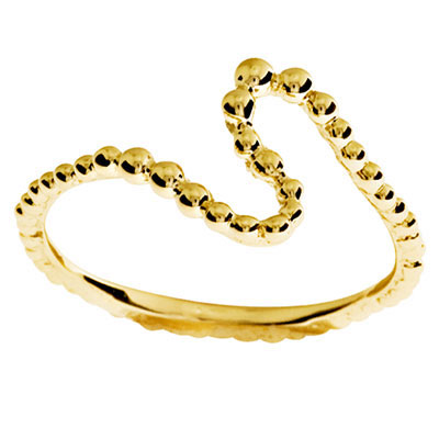 Gold Ring with String of Beads