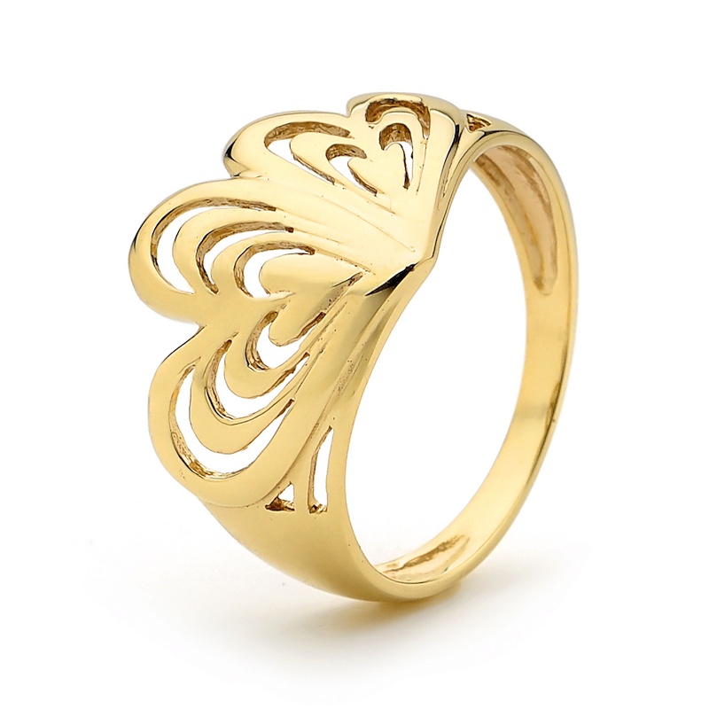 Butterfly Heart Gold Ring