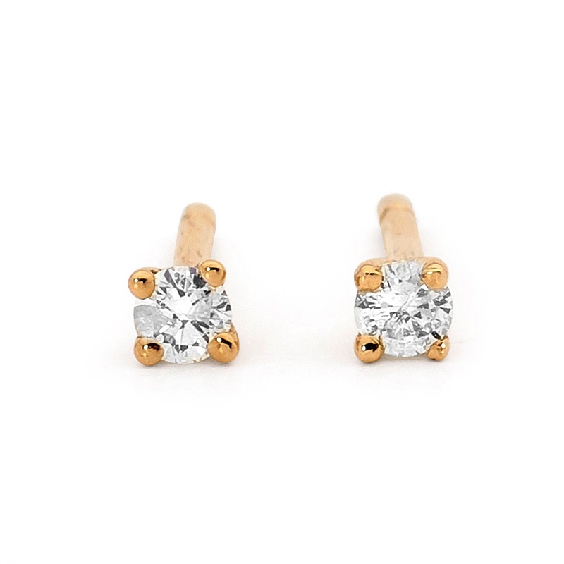 Diamond Solitaire Stud Earrings - 0.14 Carat (TDW)