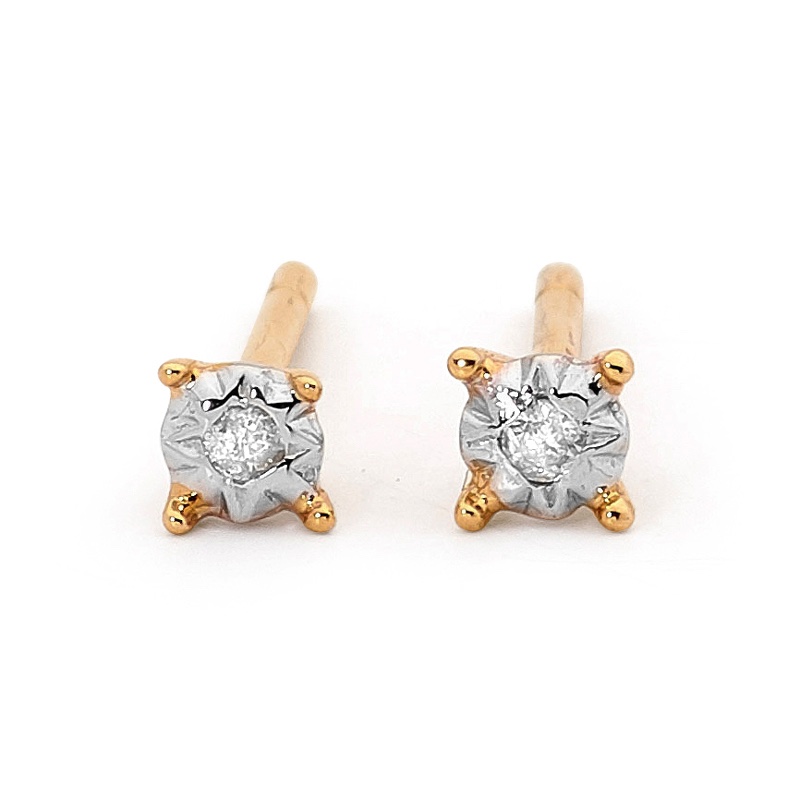 Diamond Solitaire Stud Earrings - 0.02 Carat (TDW)