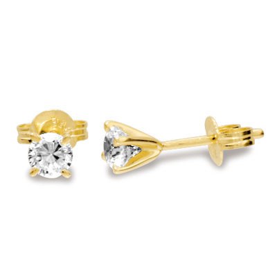 Cubic Zirconia Stud Earrings - 4.0 mm