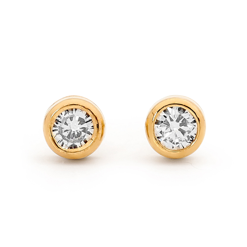 Diamond Solitaire Stud Earrings - TDW 0.14 ct