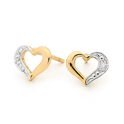 Diamond Heart Earrings