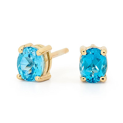 Blue Topaz Stud Earrings "Classic"