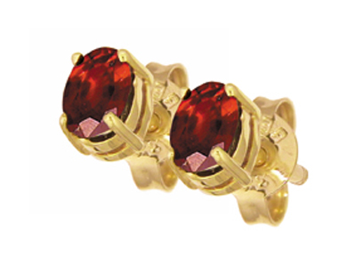 Natural Ruby Oval Studs
