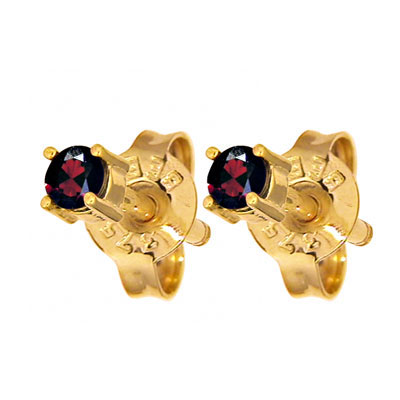 Garnet Stud Earrings - 2.5 mm