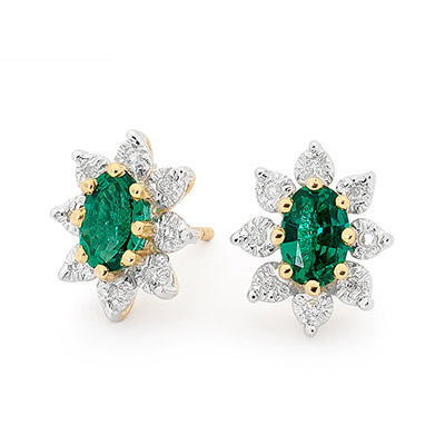 Emerald and Diamond Earrings