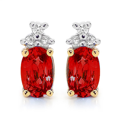Created Ruby and Diamond earrings