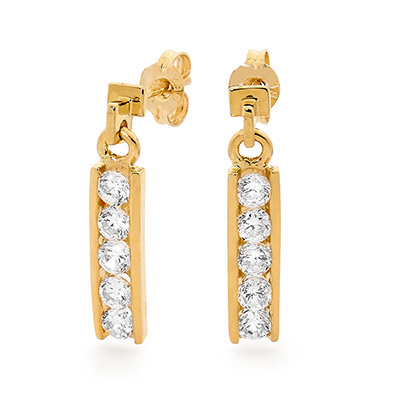 Gold and Zirconia Earrings